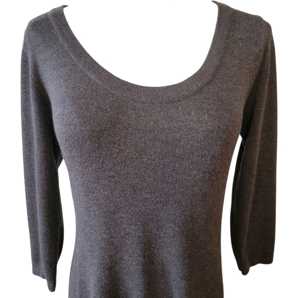 Cynthia Rowley Gray Sweater Knit Fit & Flare Dress Size Medium - Picture 2 of 5